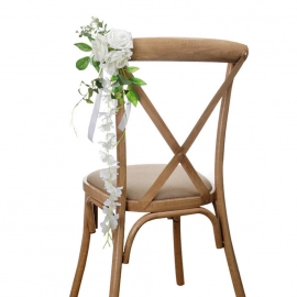  Artificial Flower Decoration for Outdoor Chair Back, Minimalist Style Fake Rose Flower For Wedding Decoration