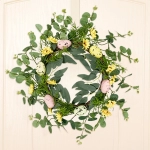 Easter Egg Wreath For Front Door, Artificial Hanging Wreath Garland For Window Happy Easter Decorations